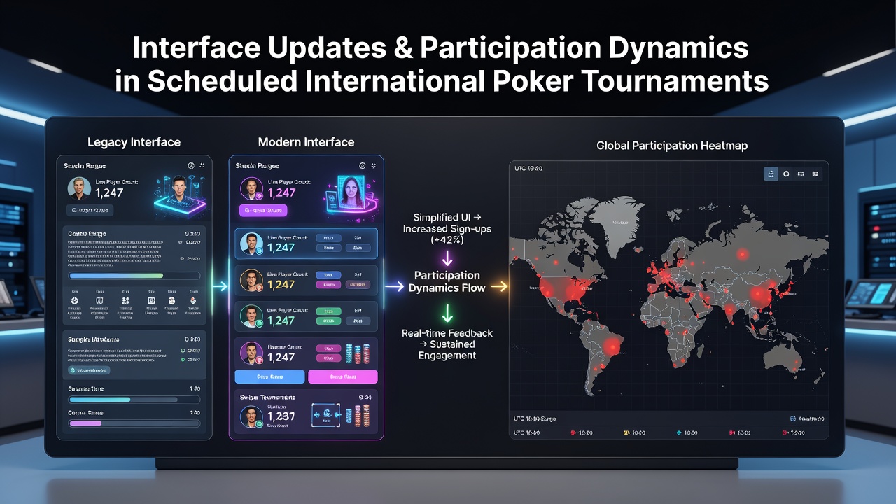Mobile poker app screen displaying updated deposit flow and tournament schedule integration