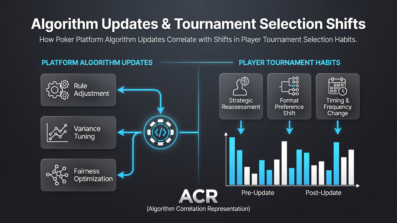 Data visualization showing tournament selection trends across poker networks following algorithm updates