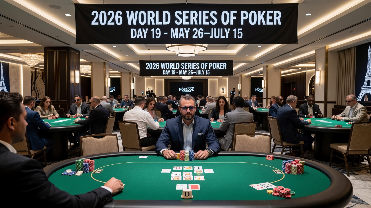 Players competing in a multi-flight WSOP bracelet event at Las Vegas poker tables